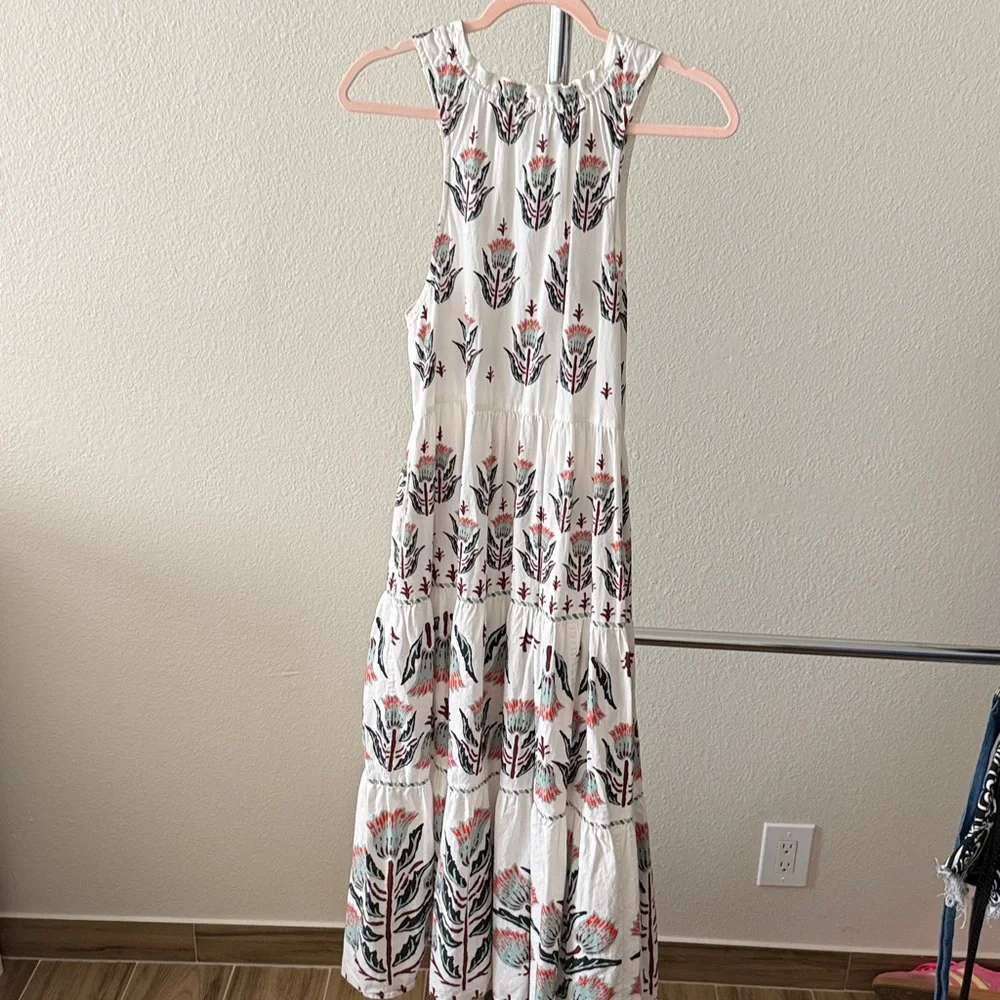 Omika Dress Floral Printed Paola Maxi Dress White Size S - Picture 5 of 6